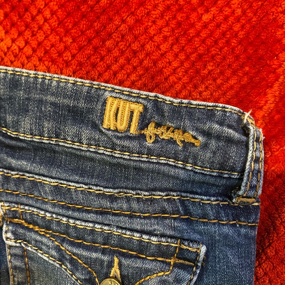 Kut From The Cloth Boot-cut Flap Pocket Denim Jean Sz 10 - Picture 8 of 10